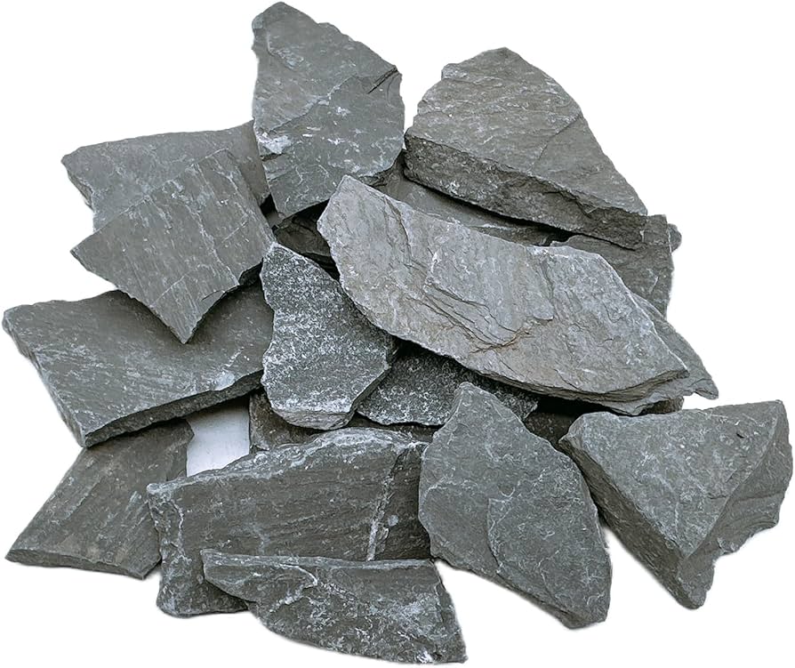 Flat dark grey rocks