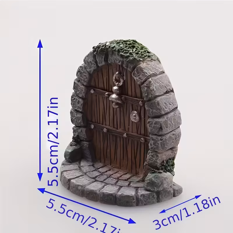 Miniature Rustic Vivarium Door – Fairy Garden Entrance